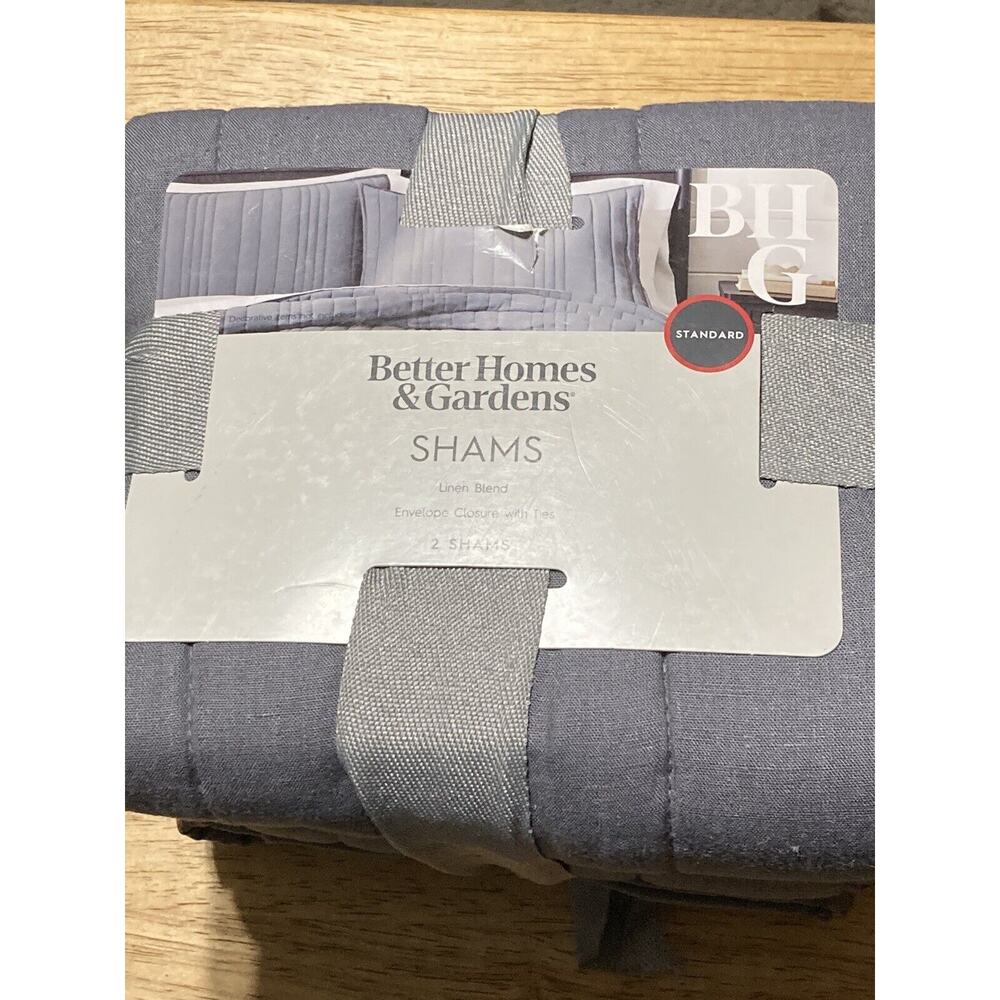 Better Homes & Garden Grey 2 CT Quilted Pillow Shams Standard‎ 20 in X 26 in